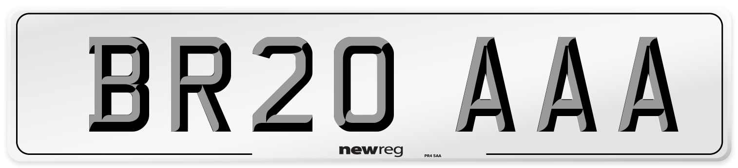 BR20 AAA Number Plate from New Reg